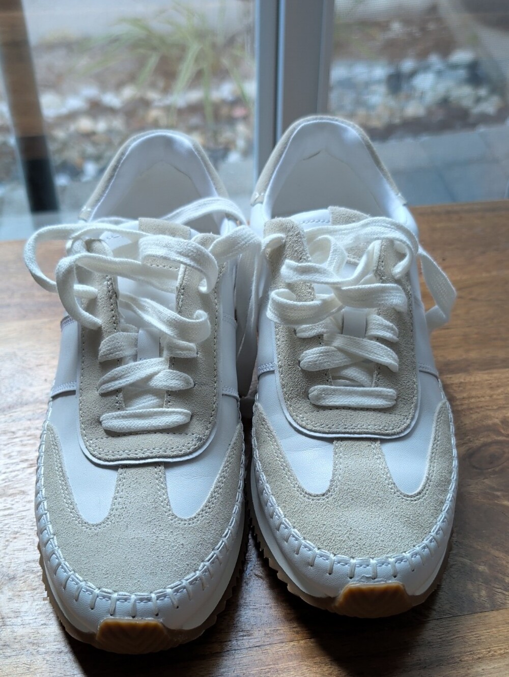 Cole Haan White and Cream Lace-Up Sneakers